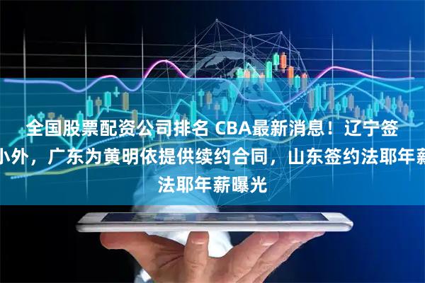 全国股票配资公司排名 CBA最新消息！辽宁签约新小外，广东为黄明依提供续约合同，山东签约法耶年薪曝光